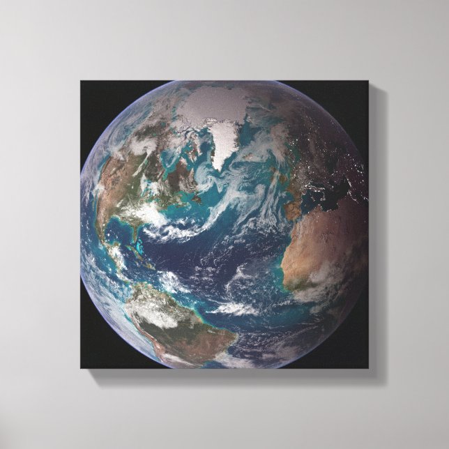 A full view of Earth showing global data 2 Canvas Print (Front)
