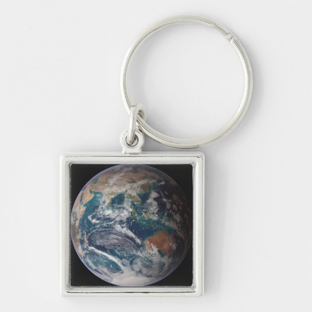 A full view of Earth showing global data Key Ring (Front)