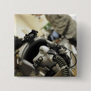 A fully assembled flight crew helmet 15 cm square badge