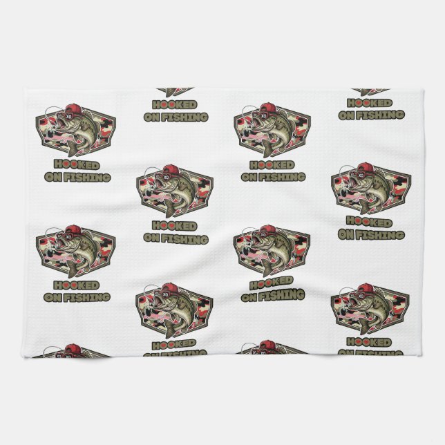 A fun and bold illustration of a cool bass tea towel (Horizontal)