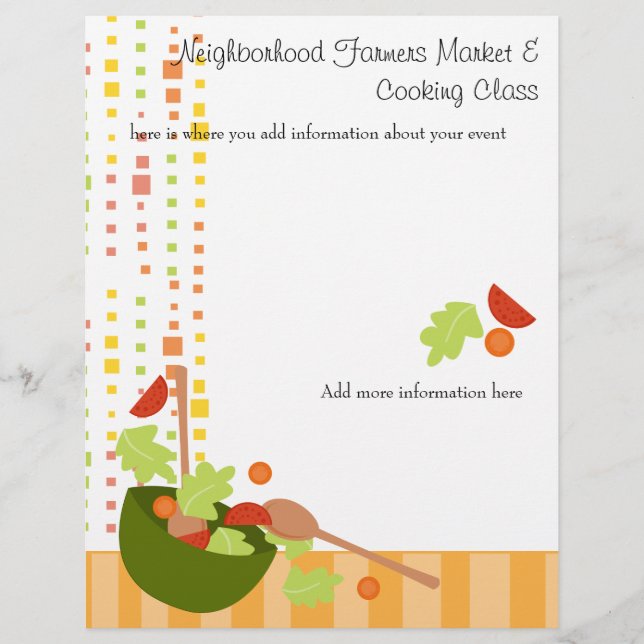 a fun and delicious salad flyer (Front)