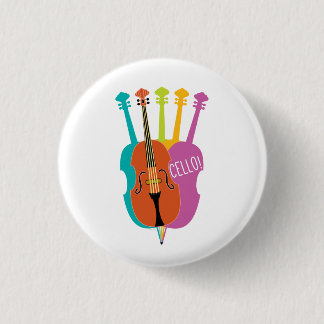 A Fun and Modern Way to Say Hello Cello 3 Cm Round Badge