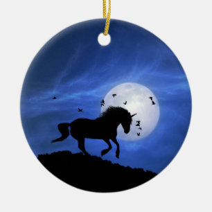 A Fun Day and Night Unicorn Xmas Ornament