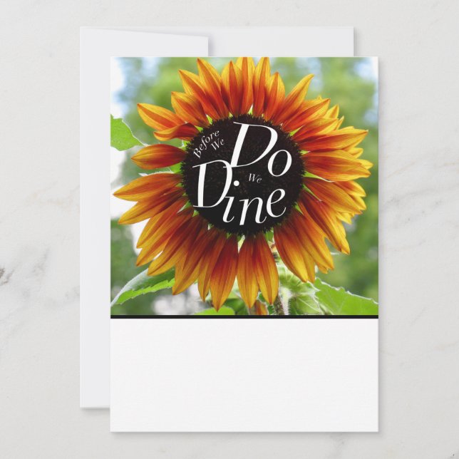 A fun invitation for a wedding rehearsal dinner! (Front)