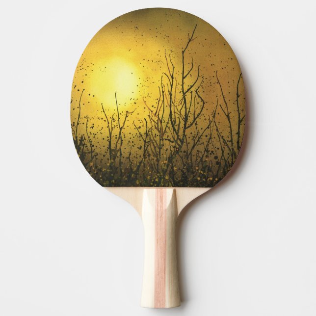 A Funky Gold Table Tennis Bat Ping Pong Paddle (Front)