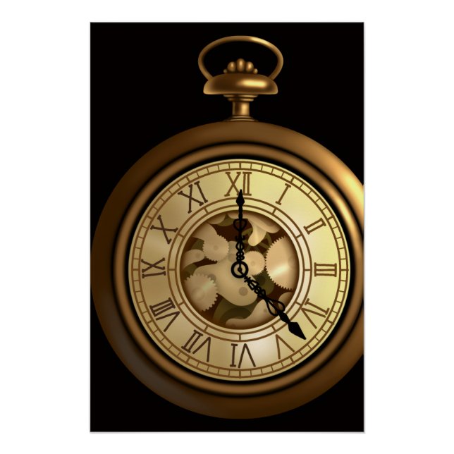 A funky steampunk watch poster (Front)
