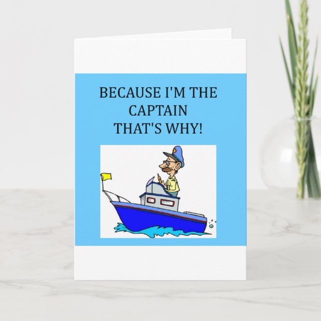 a funny boating captain joke card (Front)