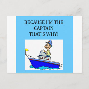 a funny boating captain joke postcard