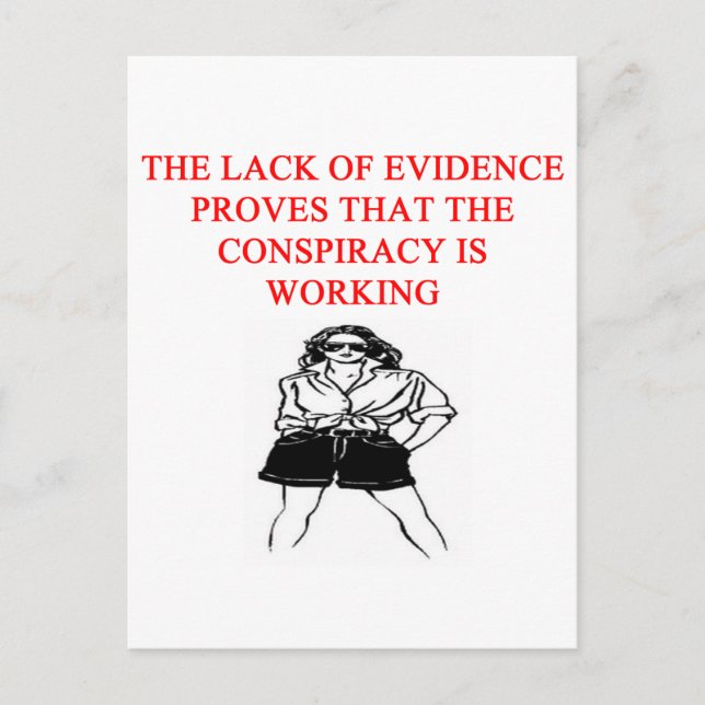 a funny conspiracy theory new afe joke postcard (Front)