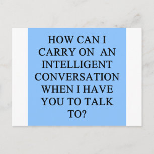 a funny conversation insult postcard