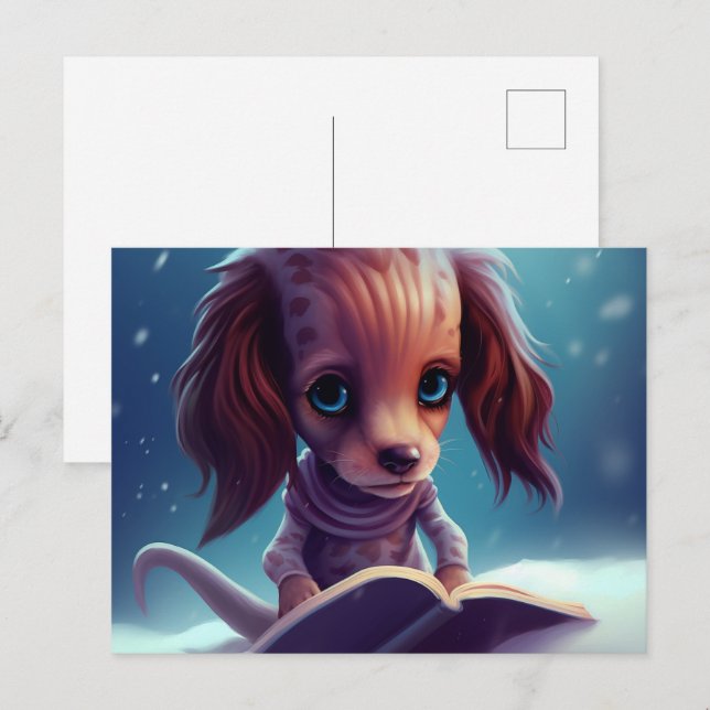 A funny dog that binds. postcard (Front/Back)