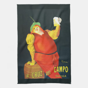 A Funny Fat Lady Drinking Beer Tea Towel