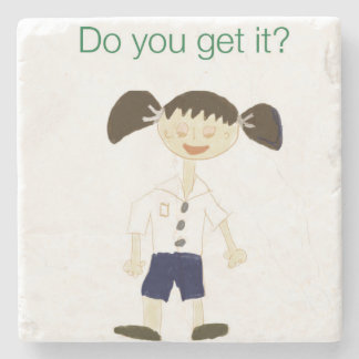 a funny girl cartoon coaster