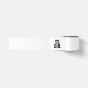 A funny hamster wearing glasses eats popcorn satin ribbon