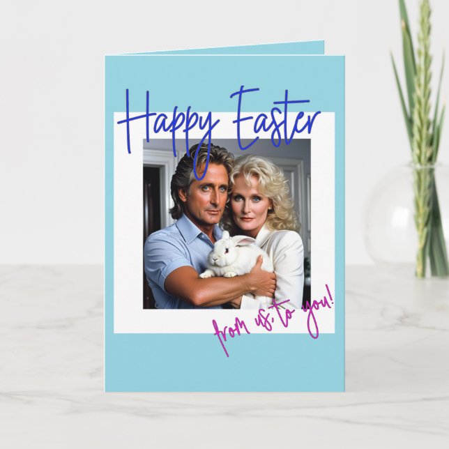 A funny Happy Easter card; dark humor; 80s movie;  Thank You Card (Front)