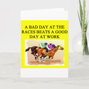 a funny horse player racing joke card