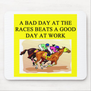 a funny horse player racing joke mouse mat