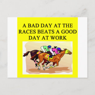 a funny horse player racing joke postcard