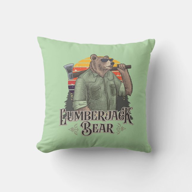 A funny jigsaw with a cartoon bear cushion (Front)