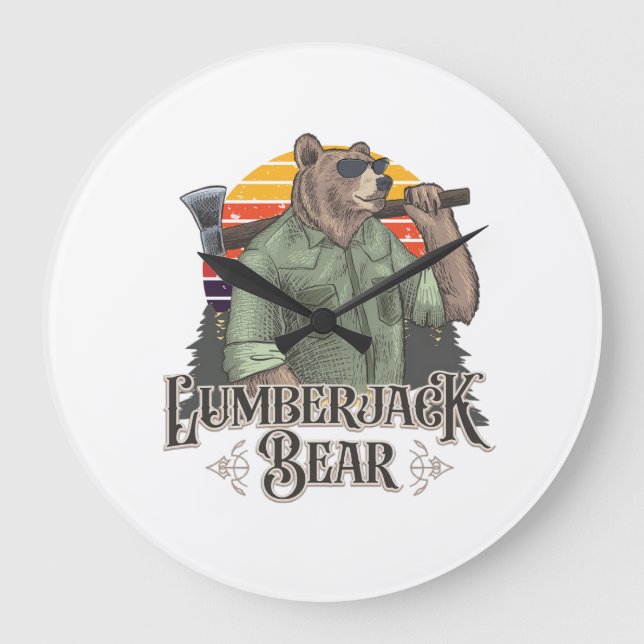 A funny jigsaw with a cartoon bear large clock (Front)