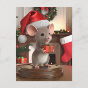 A Funny Little Christmas Mouse Postcard