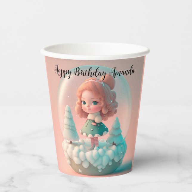 A funny little doll on a cloud  paper cups (Front)