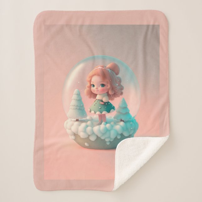 A funny little doll on a cloud  sherpa blanket (Front)