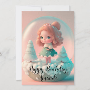 A funny little doll on a cloud  thank you card