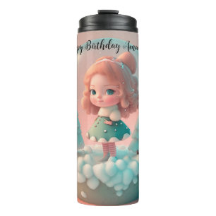 A funny little doll on a cloud thermal tumbler