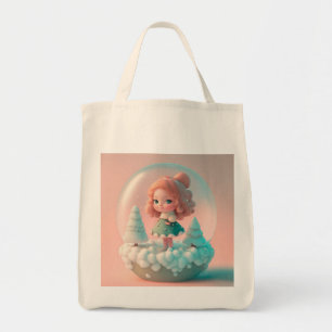 A funny little doll on a cloud  tote bag