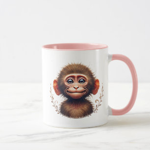 A funny little monkey with a face. mug