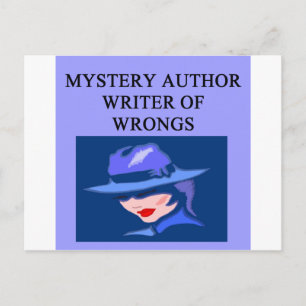 a funny mystery writer joke postcard