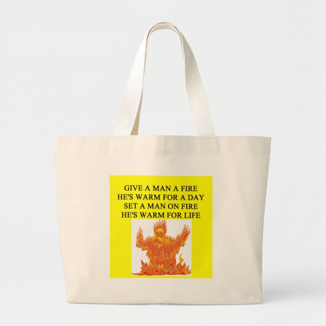 a funny proverb for feminists about dealing with m large tote bag (Front)