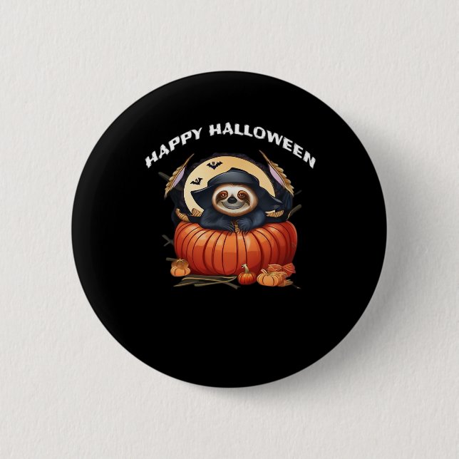 A funny sloth celebrating Halloween Essential T-Sh 6 Cm Round Badge (Front)