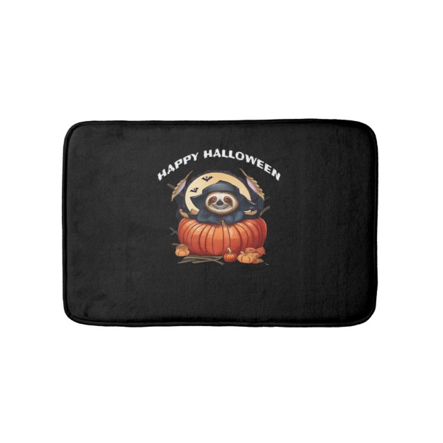 A funny sloth celebrating Halloween Essential T-Sh Bath Mat (Front)