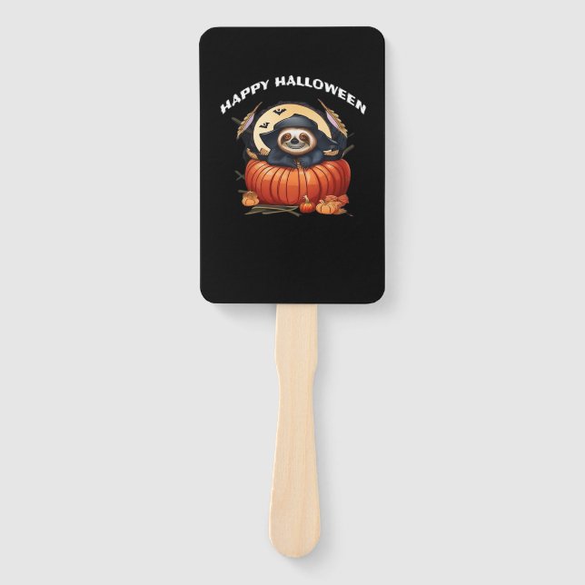 A funny sloth celebrating Halloween Essential T-Sh Hand Fan (Front)