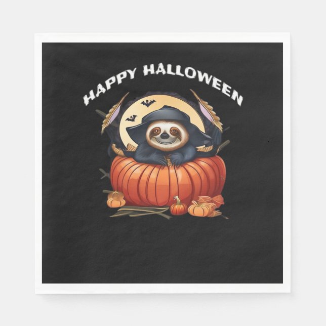 A funny sloth celebrating Halloween Essential T-Sh Napkin (Front)