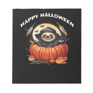 A funny sloth celebrating Halloween Essential T-Sh Notepad