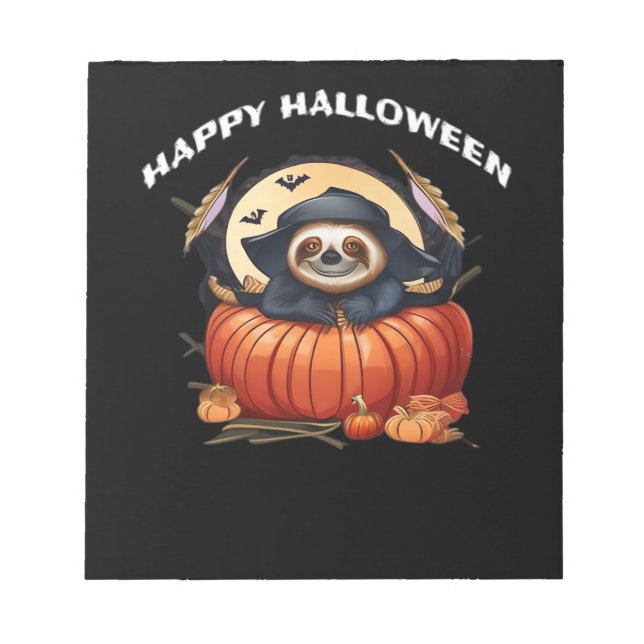 A funny sloth celebrating Halloween Essential T-Sh Notepad (Front)
