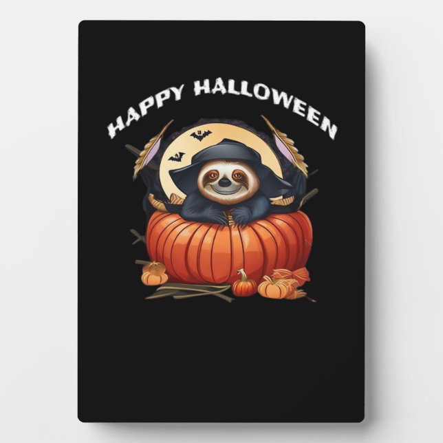 A funny sloth celebrating Halloween Essential T-Sh Plaque (Front)