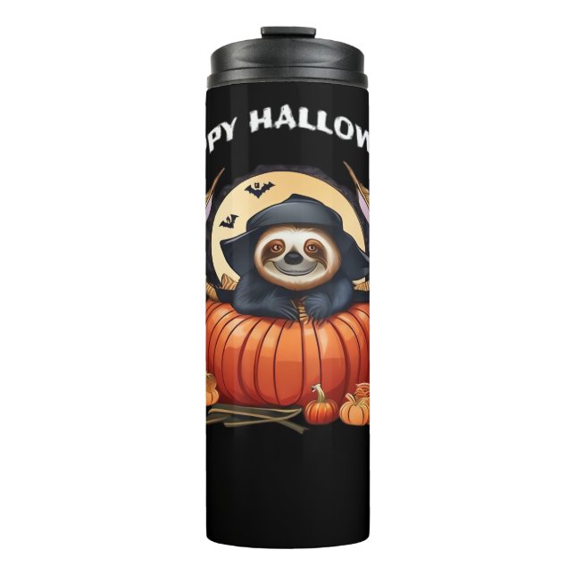 A funny sloth celebrating Halloween Essential T-Sh Thermal Tumbler (Front)
