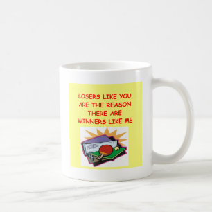 a funny winners and losers joke coffee mug