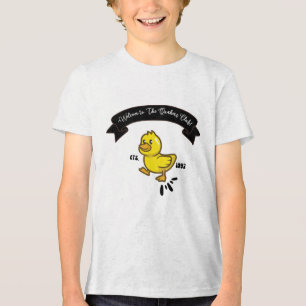a funny yellow duck walking in funny way Tri-Blend shirt