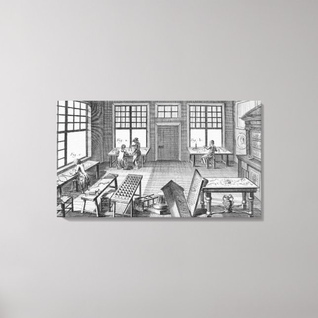 A furniture inlayer's workshop, from the 'Encyclop Canvas Print (Front)