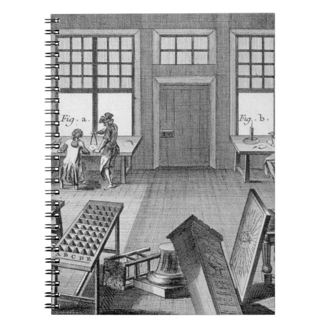 A furniture inlayer's workshop, from the 'Encyclop Notebook (Front)