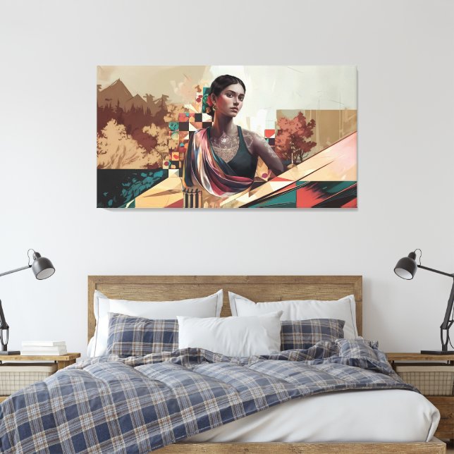 A Fusion of Tradition and Modernity Canvas Print (Insitu(Bedroom))