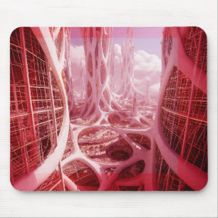 A Futuristic Fractal City Mouse Mat
