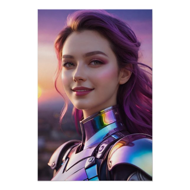 A Futuristic Sunset Portrait Poster (Front)