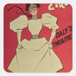 A Gaiety Girl at the Daly's Theatre Square Sticker