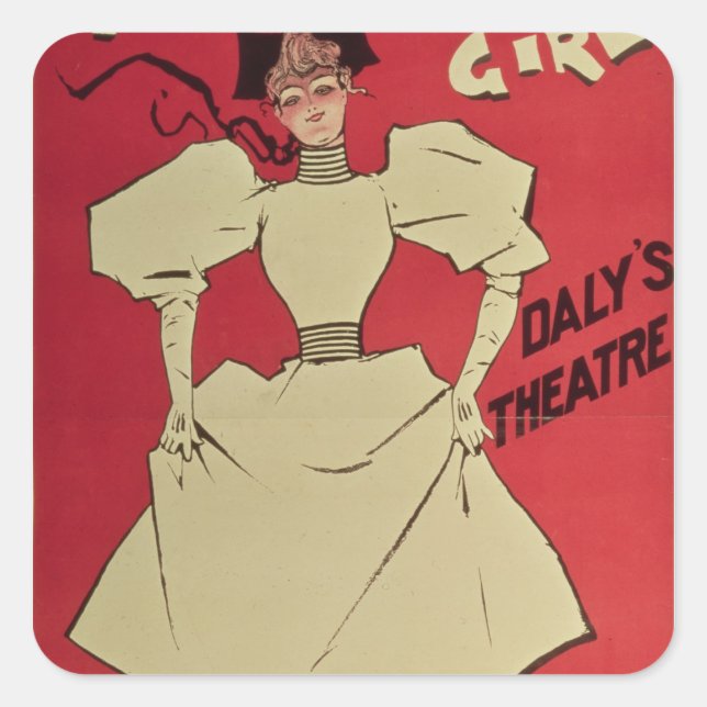 A Gaiety Girl at the Daly's Theatre Square Sticker (Front)